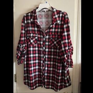 Eden and Olivia Plaid top